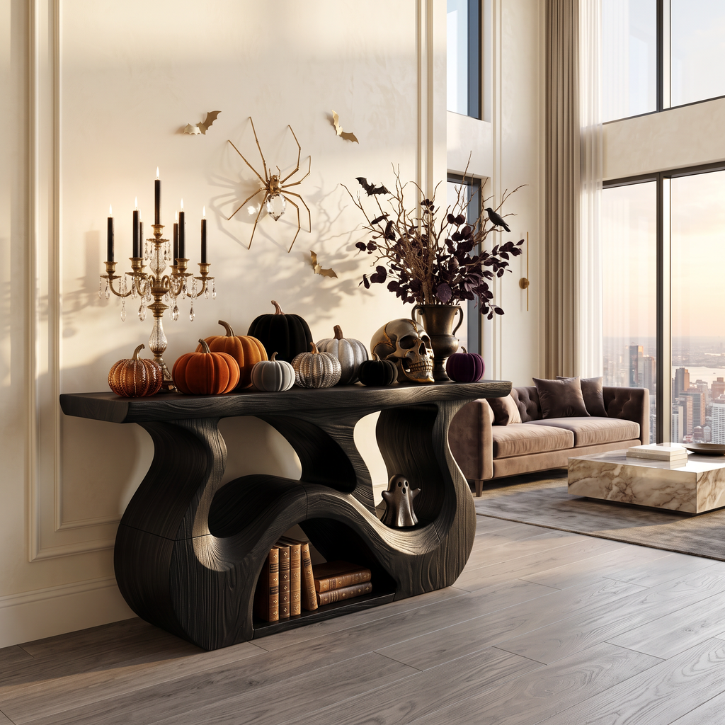 Table d'entrée minimaliste en forme de branche pour décoration de cabane d'Halloween SILDTTNCS146
