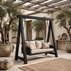 Balançoire en bois biologique avec dossier pour terrasse RTTHTTSG002