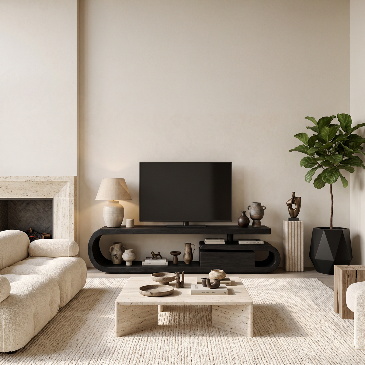 Handcrafted TV Cabinet For Living Room Media Use RTTHTTTVC034