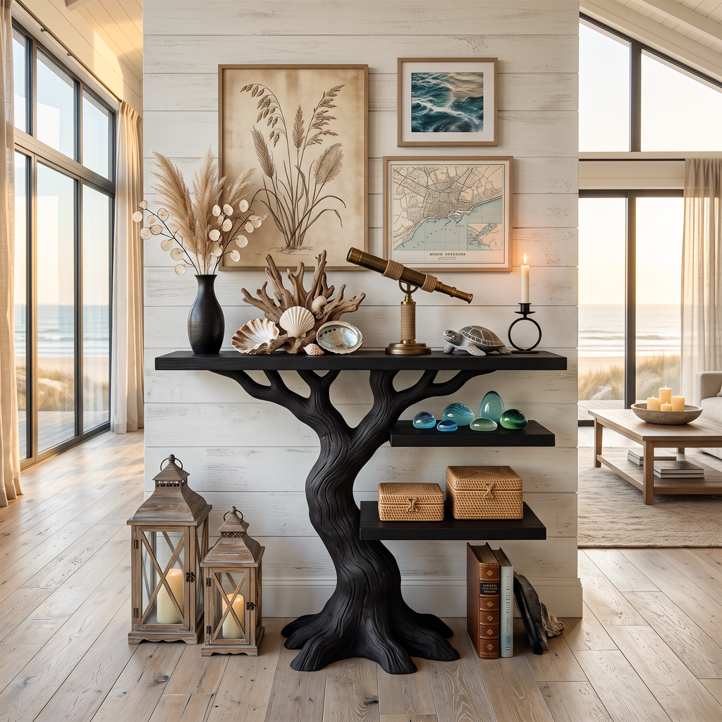Console d'entrée contemporaine en bois pour décoration d'Halloween SILDTTNCS157
