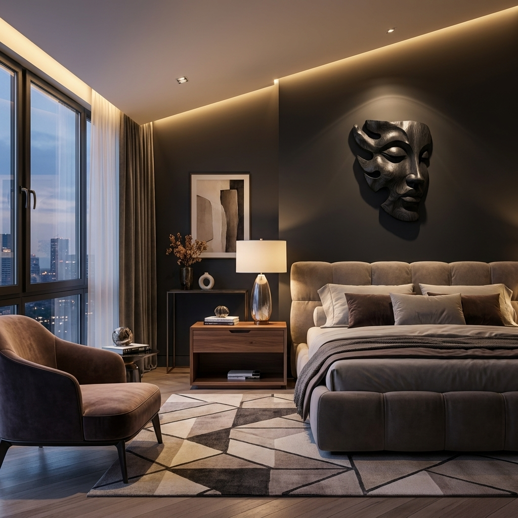 Handcrafted Wooden Face Wall Art With Sculptural Form For Interior RTTHTTWA150
