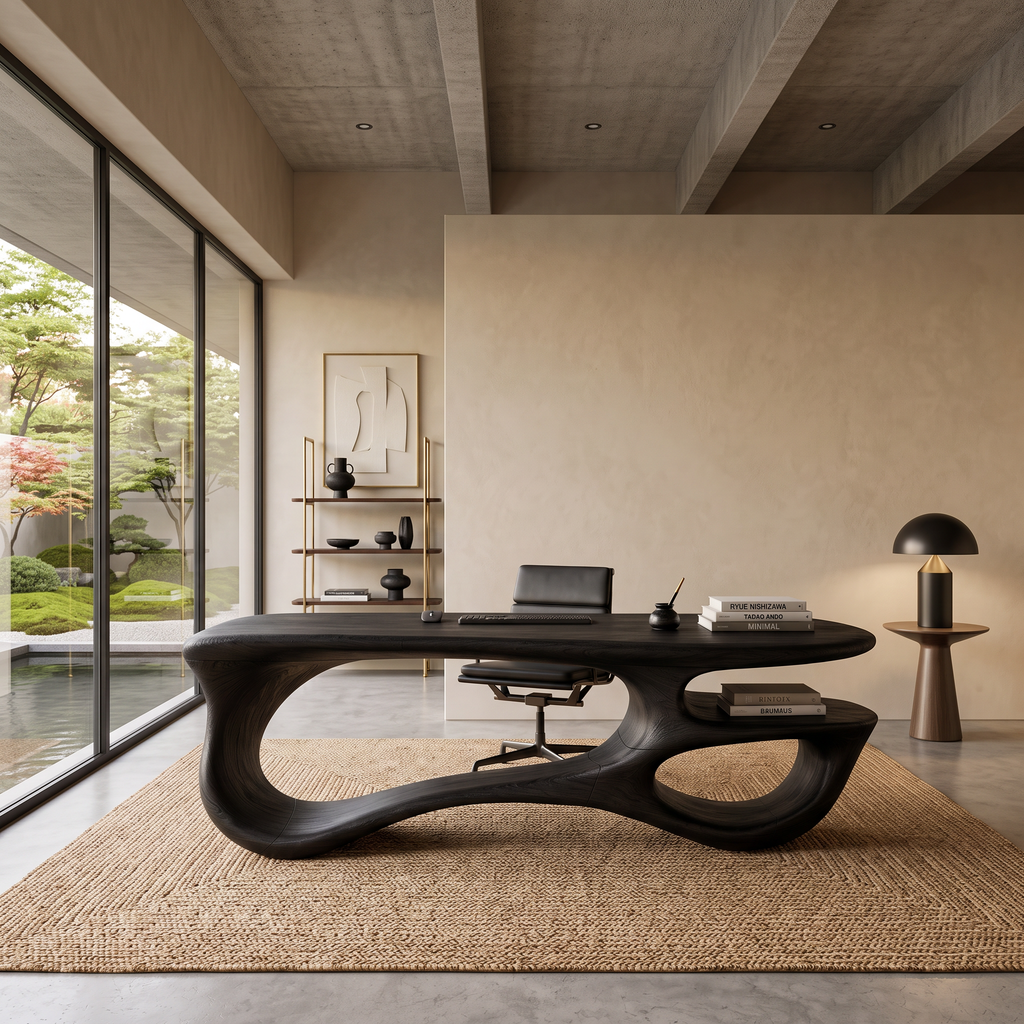 Bureau artisanal à cadre en boucle pour chambre ou bureau à domicile SILDTTNDE058