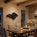 Horloge murale contemporaine en bois avec sculpture en forme de vague unique pour la maison RTTHTTWAC025