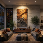 Art mural moderne avec design paysager pour salon SITHTTWA033
