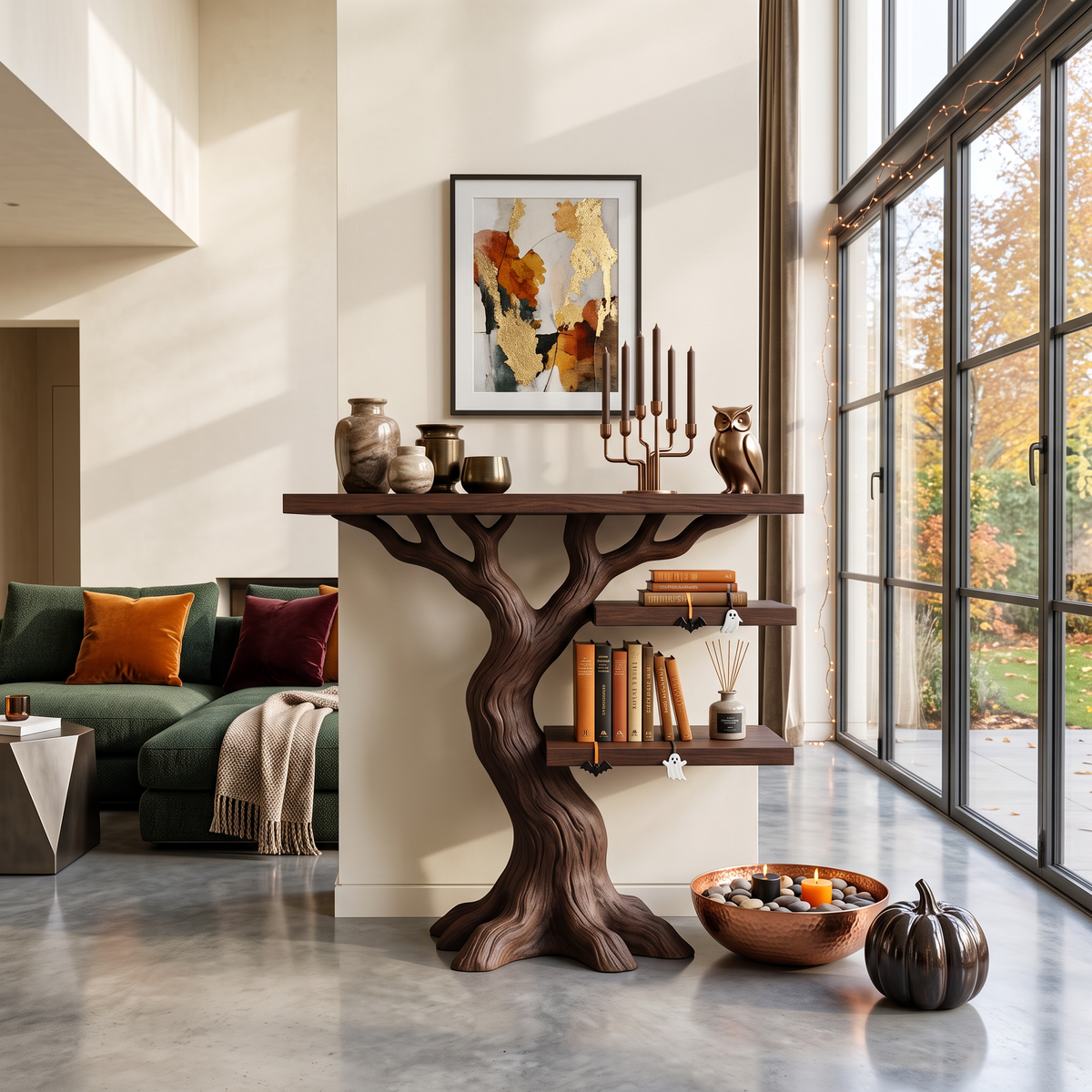 Contemporary Woodland Branch Console Table For Halloween Decor SILDTTNCS157