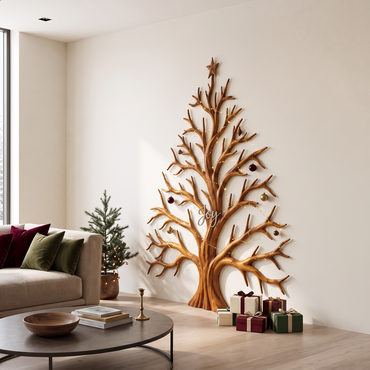 Contemporary Christmas Wall Decor With Artistic Tree Silhouette For Hallway SINLSAWA138