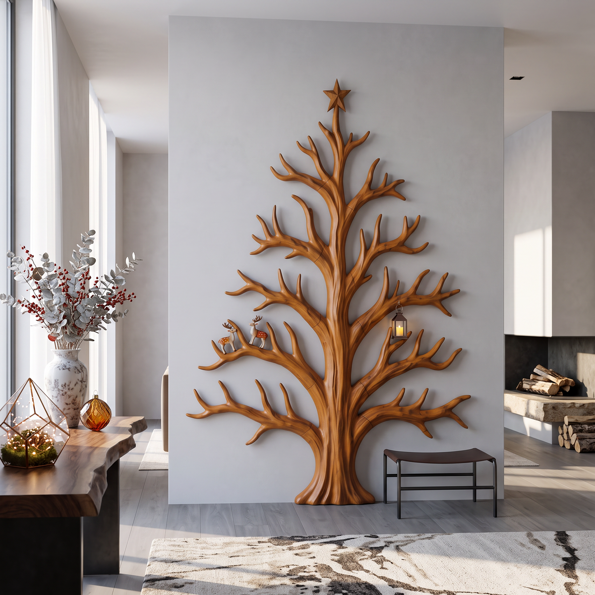 Sapin de Noël moderne au design de branches nues pour salon SINLSAWA142
