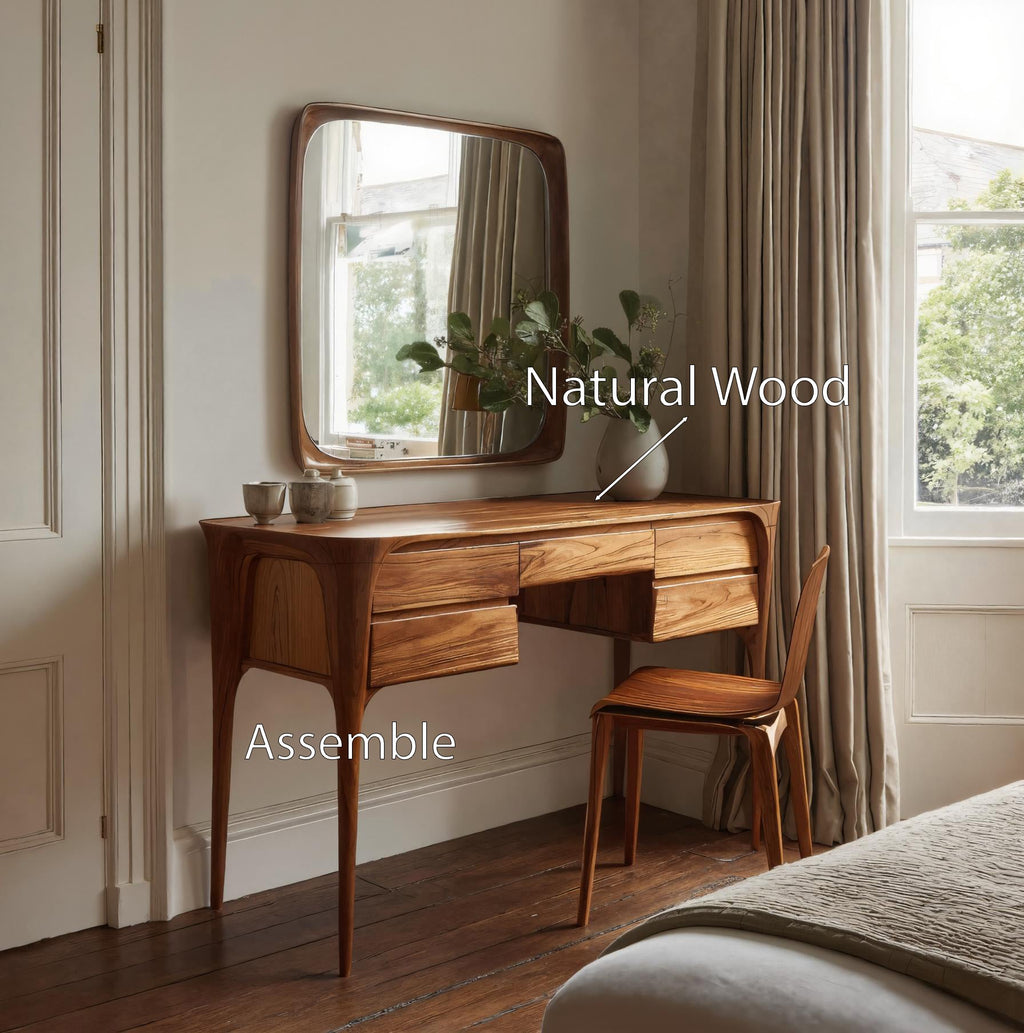 Coiffeuse moderne en bois avec tiroirs pour chambre à coucher SITHHNVAN004