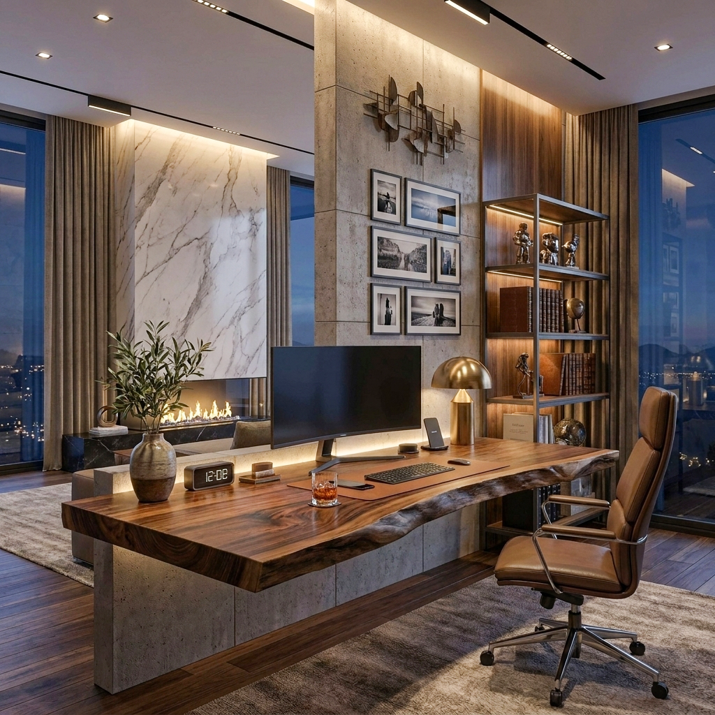Modern Live Edge Floating Desk For Home Workspace SITHTTDE047