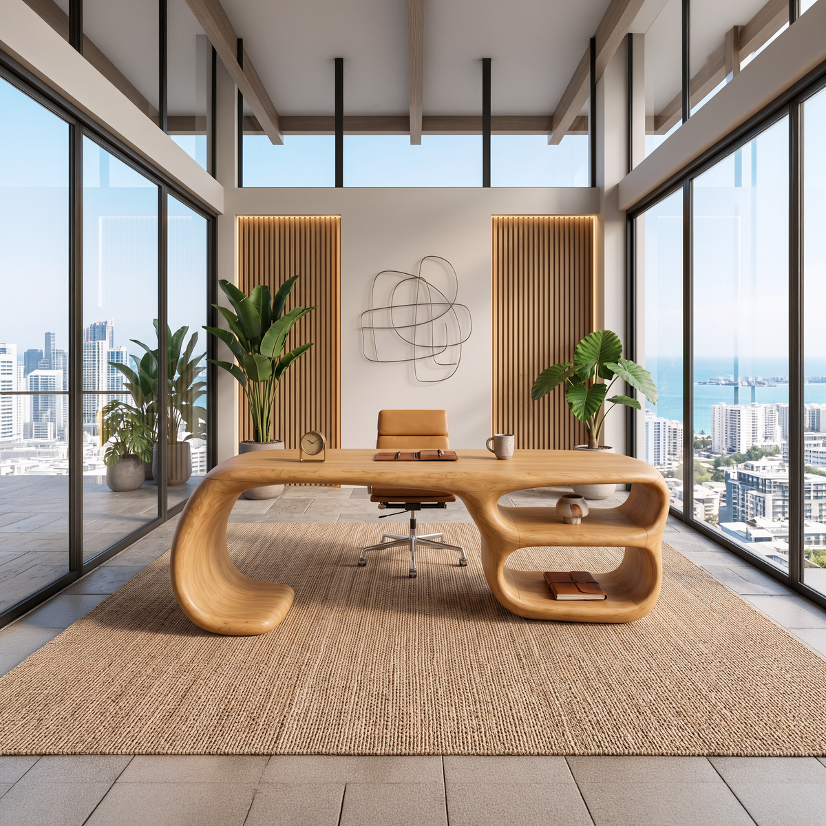 Contemporary Freeform Executive Desk Home Office Studio SILDTTNDE054