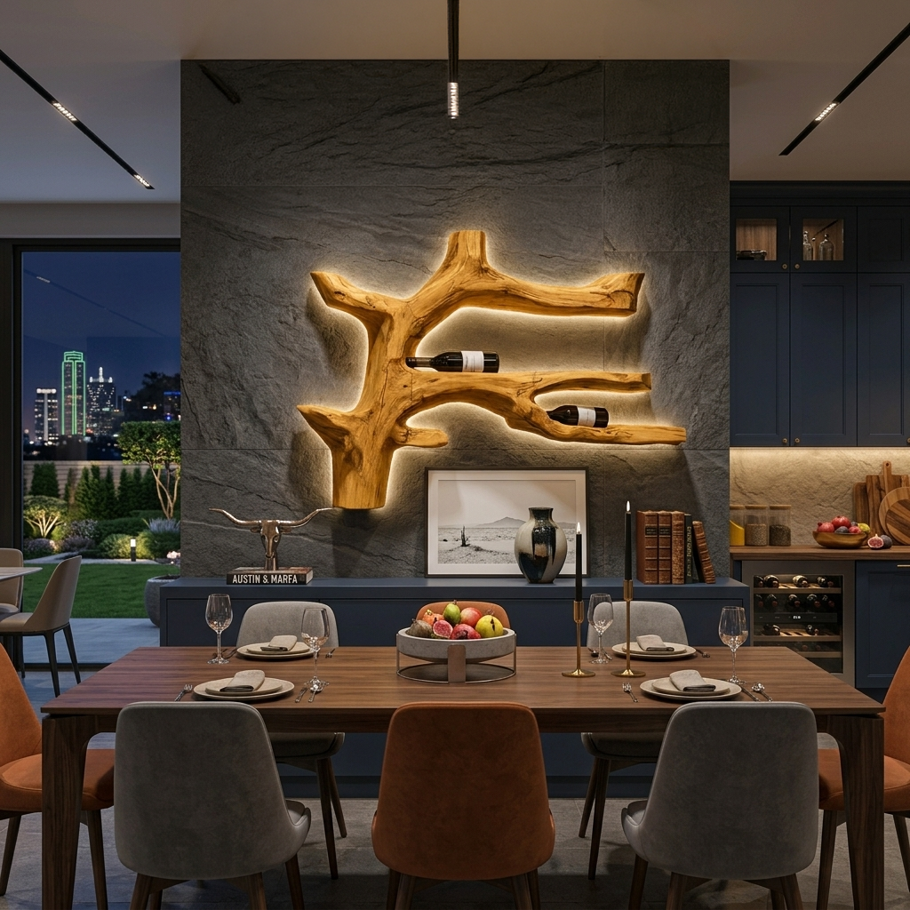 Modern Branch Wine Bottle Holder Wall Mount For Dining Wall Decor RTTHTTWH007