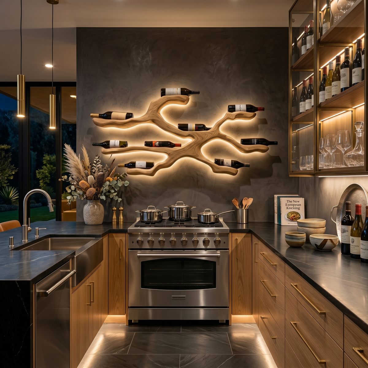 Modern Wine Rack Wall Display For Kitchen And Dining Area RTTHTTWH012