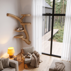 Arbre à chat mural moderne avec plateformes inspirées de branches pour chats d'intérieur SINLHATT019