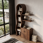 Vitrine contemporaine en bois avec structure en branches sculptées pour salon SINLHASD540