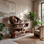 Étagère sur pied sculpturale moderne pour salon SITHTTSS005