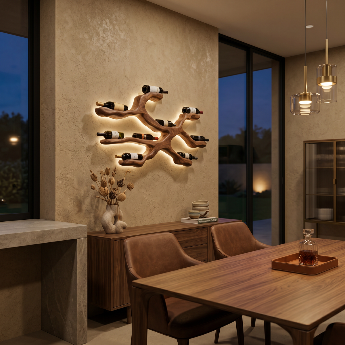 Modern Wine Rack Wall Display For Kitchen And Dining Area RTTHTTWH012