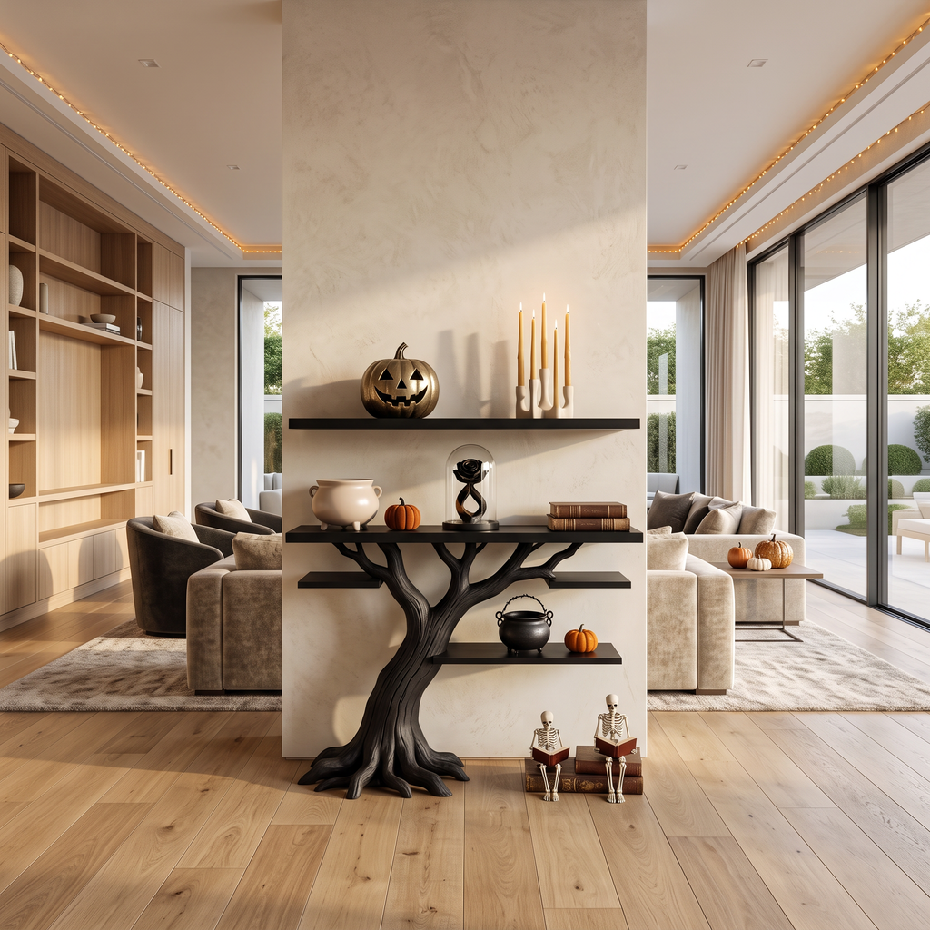 Console branche organique étalée pour intérieur gothique d'Halloween SILDTTNCS153