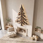 Décoration murale de Noël moderne avec motif de branches de pin superposées pour salon SINLSAWA143