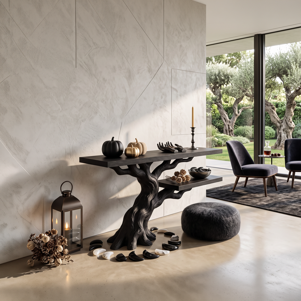 Table d'appoint moderne en forme de racines et de branches pour mobilier d'Halloween gothique SILDTTNCS159