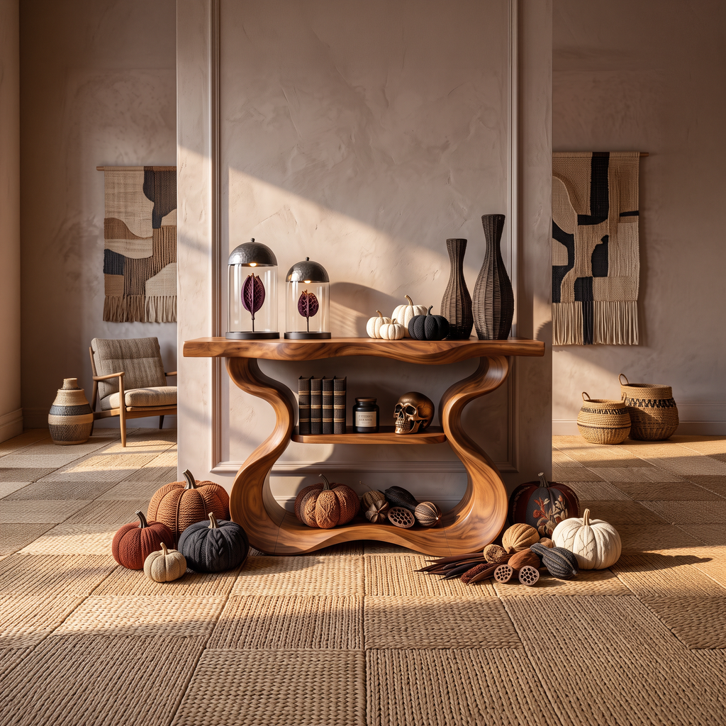 Console de table aux formes sculpturales organiques pour décoration d'intérieur d'Halloween SILDTTNCS141