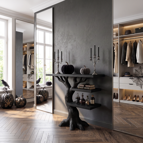 Console d'entrée contemporaine en bois pour décoration d'Halloween SILDTTNCS157