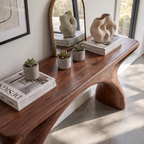 Console d'entrée style Mid-Century avec structure aux courbes fluides SINLKIFLP144