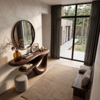 Console contemporaine avec piètement ouvert artistique pour entrée et couloir SINLHACS695