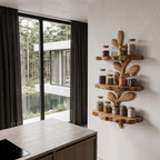 Étagère murale flottante moderne en bois massif faite à la main pour bureau à domicile SINLHAFL065
