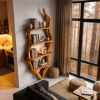 Étagère murale rustique, design branche d'arbre fabriqué à la main pour salon SINLHABS066