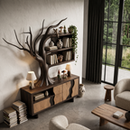 Meuble moderne avec motif de branche d'arbre intégré pour salon SINLHASD546