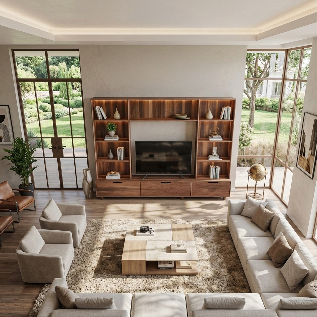 Large Entertainment Center With LED Lighting For Living Room SITHTTTVC012