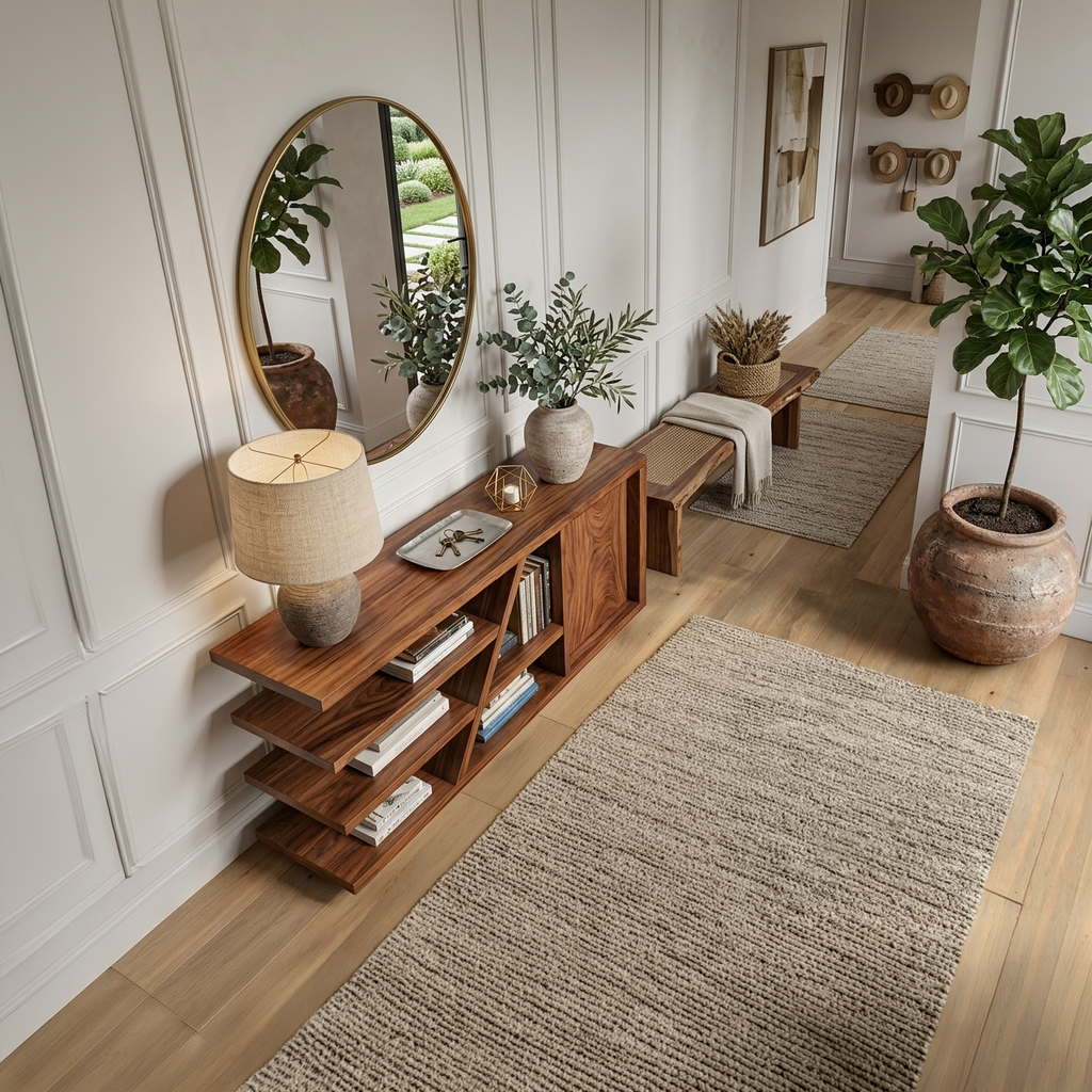 Buffet moderne avec étagères et placard pour salon SITHTTSD022
