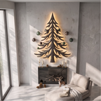 Décoration murale de Noël moderne avec motif de branches de pin superposées pour salon SINLSAWA143