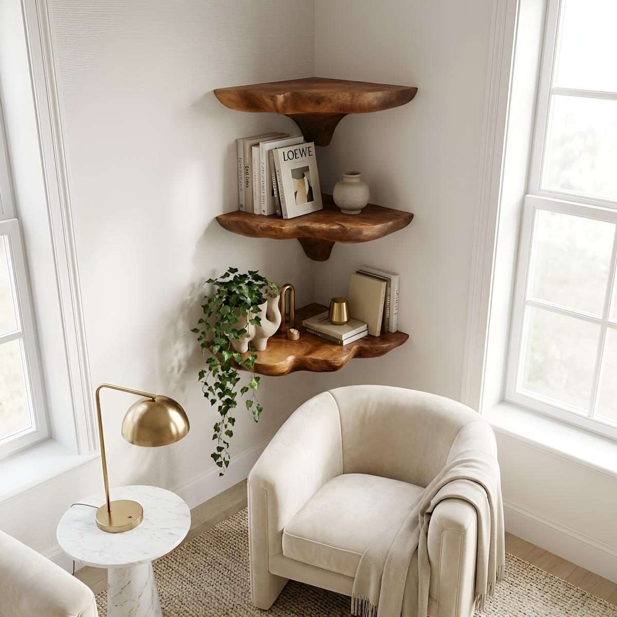 Handcrafted Wooden Mushroom Shelf For Entryway And Furniture Decor SILDTTNCMS020
