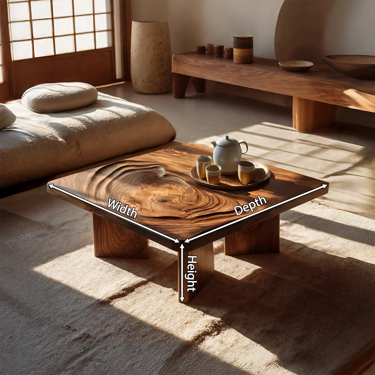 Mid Century Irregular Wooden Table For Furniture Decor SILDTTRCF089