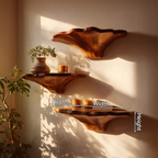 Étagère champignon en bois style ferme pour décoration de chambre naturelle SILDTTNMR017