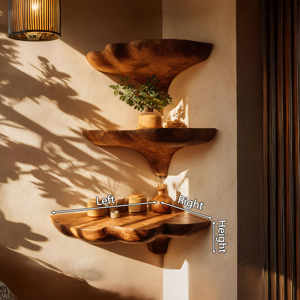 Étagère champignon en bois faite à la main pour entrée et décoration de meubles SILDTTNCMS020