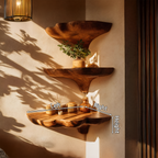 Étagère champignon en bois faite à la main pour entrée et décoration de meubles SILDTTNCMS020