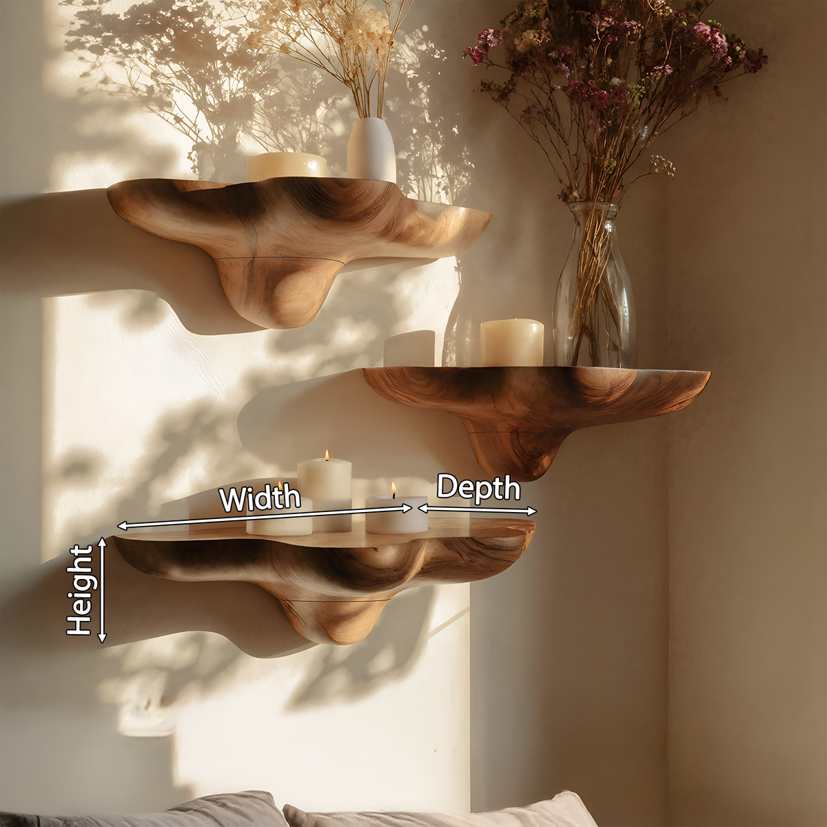 Étagère champignon en bois massif milieu du siècle pour une décoration élégante SILDTTNMR016