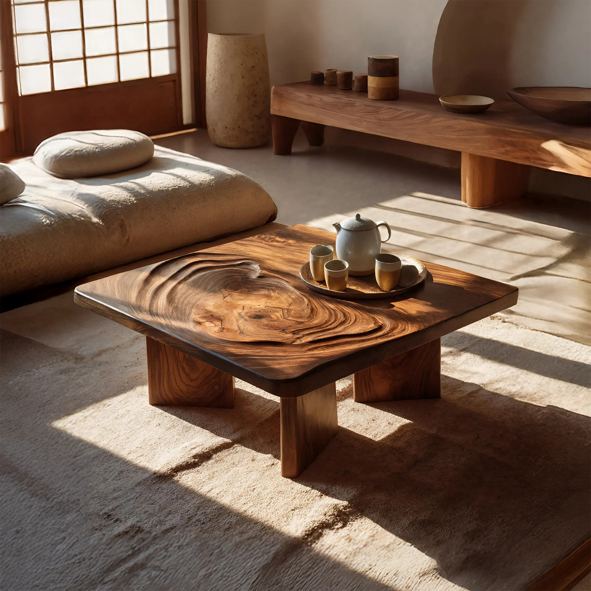 Mid Century Irregular Wooden Table For Furniture Decor SILDTTRCF089