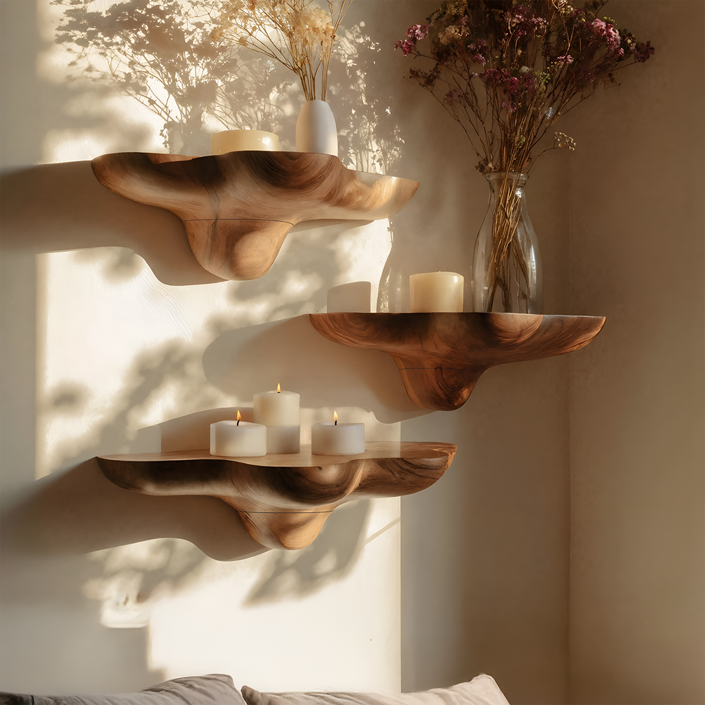 Étagère champignon en bois massif milieu du siècle pour une décoration élégante SILDTTNMR016