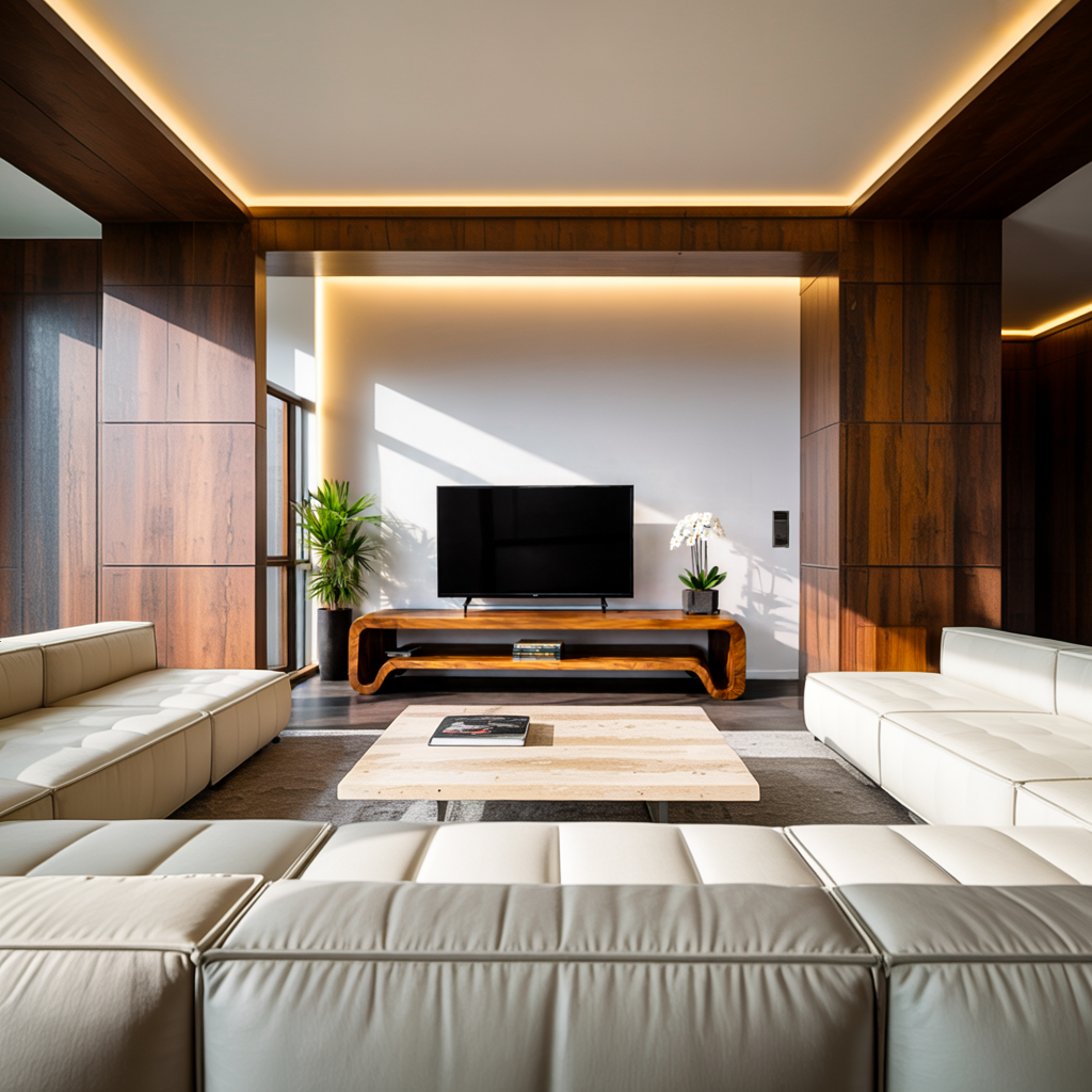 Modern Sculptural Wooden TV Cabinet For Living Room RTTHTTTVC068