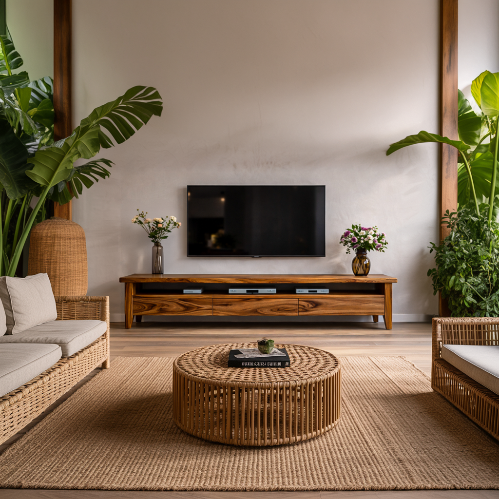 Meuble TV en bois style milieu du siècle pour salon RTTHTTTVC075