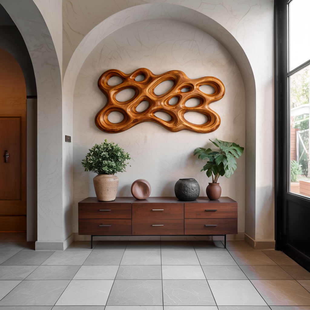 Décoration murale en bois organique pour intérieur minimaliste RTTHTTWA102