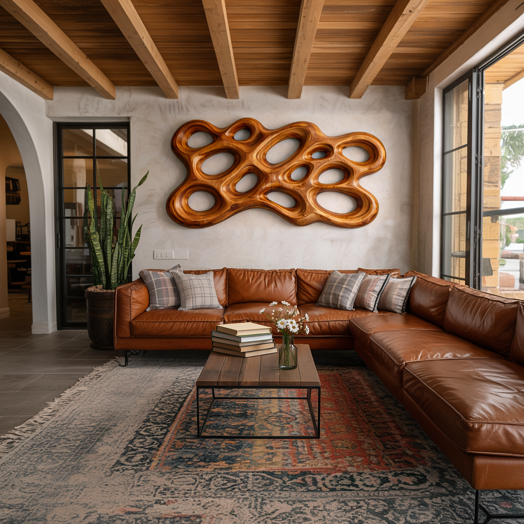 Décoration murale en bois organique pour intérieur minimaliste RTTHTTWA102