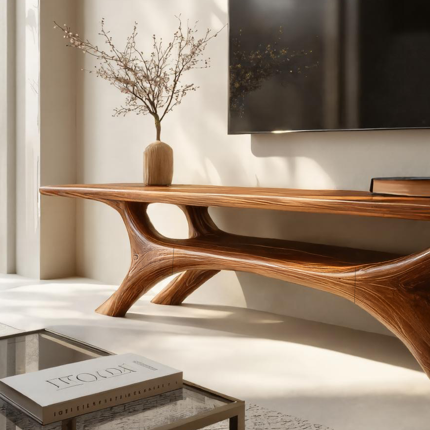 Modern Sculptural TV Cabinet For Living Room Accent RTTHTTTVC055