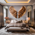 Décoration murale artisanale en bois en forme d'ailes pour intérieur moderne RTTHTTWA078