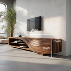 Meuble TV moderne avec motif ondulé sculpté pour salon SITHTTTVC019