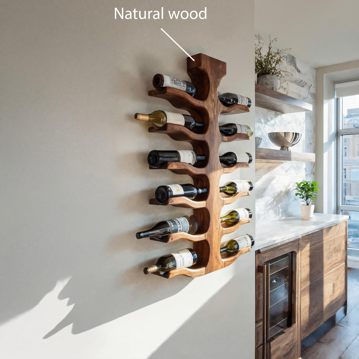 Modern Wall Mounted Wine Rack For Bar Storage Decor RTTHTTWH004