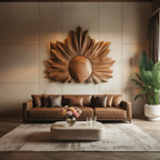 Décoration murale sculpturale avec motif rayonnant pour salon RTTHTTWA042